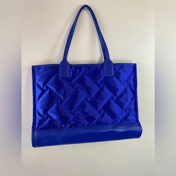 Kurt Geiger London Recycled Square Shopper Tote Blue Quilted Nylon Large Eagle - Picture 3 of 13